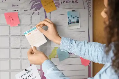 Printed Cork Memo Board Monthly planner