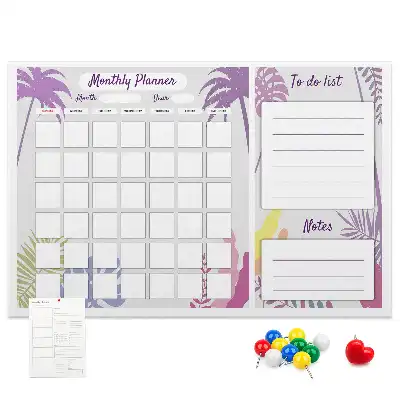 Printed Cork Memo Board Monthly planner