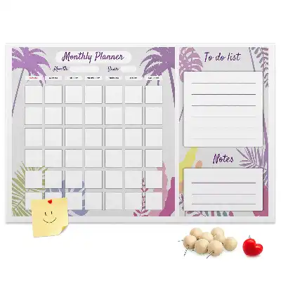 Printed Cork Memo Board Monthly planner