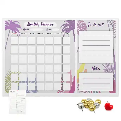 Printed Cork Memo Board Monthly planner