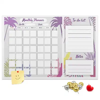 Printed Cork Memo Board Monthly planner