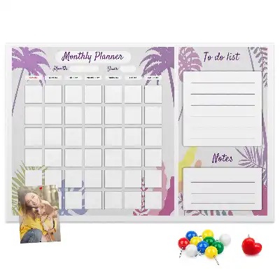 Printed Cork Monthly Planner Memo Board