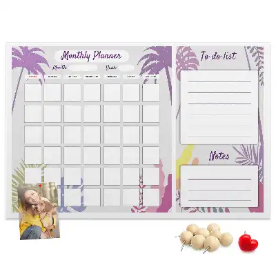 Printed Cork Memo Board Monthly planner