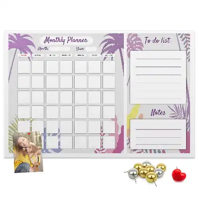 Printed Cork Memo Board Monthly planner