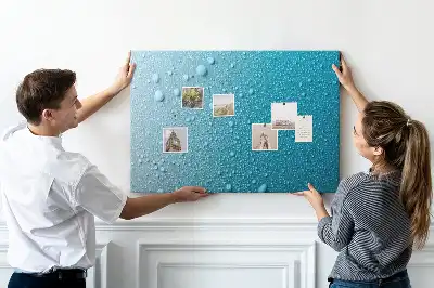 Printed Water Drops Cork Board