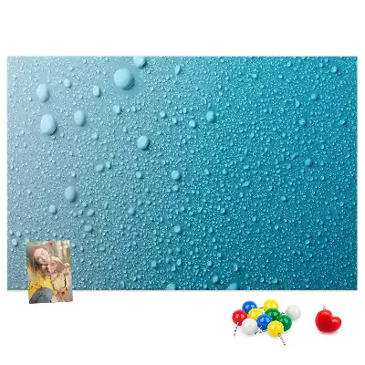 Printed Water Drops Cork Board