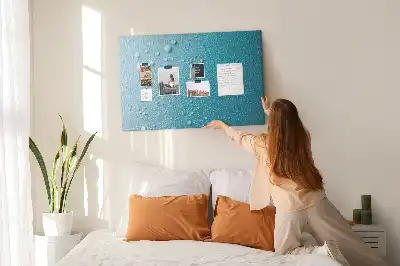 Printed Water Drops Cork Board
