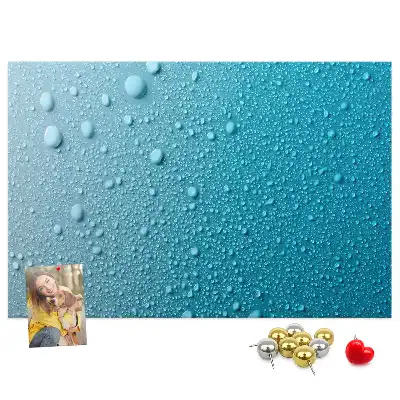 Printed Water Drops Cork Board