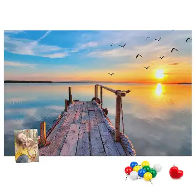 Printed Cork Memo Board Lake pier
