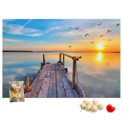 Lake Pier Printed Cork Memo Board