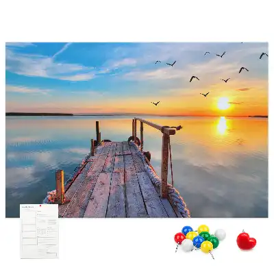 Lake Pier Printed Cork Memo Board
