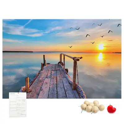 Lake Pier Printed Cork Memo Board
