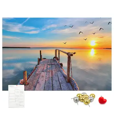 Lake Pier Printed Cork Memo Board