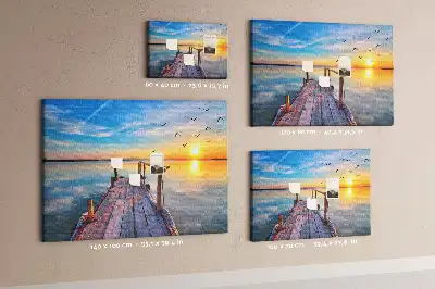 Lake Pier Printed Cork Memo Board