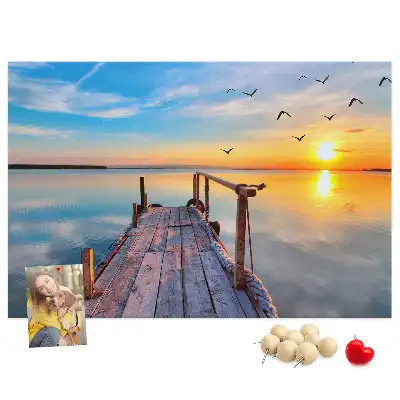 Lake Pier Printed Cork Memo Board
