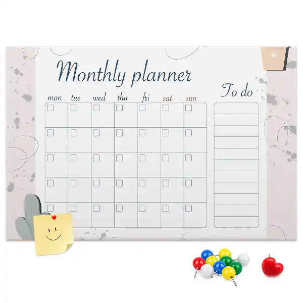 Cork Memo Board Monthly Planner