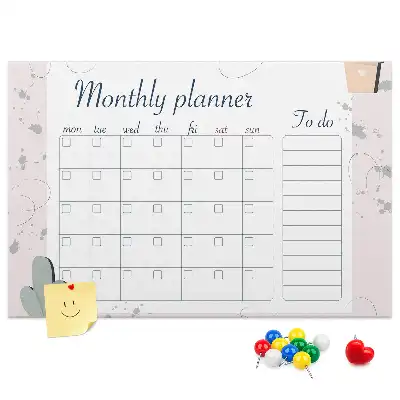 Cork Memo Board Monthly Planner