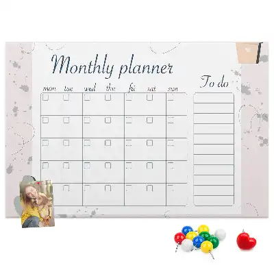 Cork Memo Board Monthly Planner