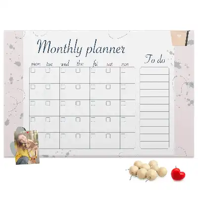 Cork Memo Board Monthly Planner