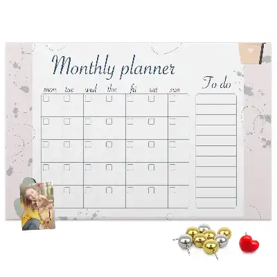 Cork Memo Board Monthly Planner
