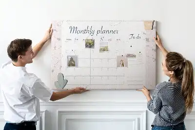 Cork Memo Board Monthly Planner