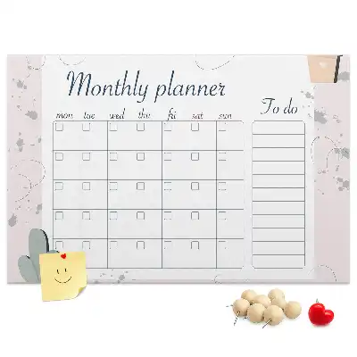 Cork Memo Board Monthly Planner