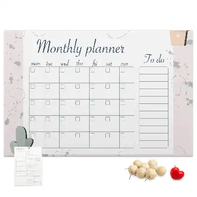Cork Memo Board Monthly Planner