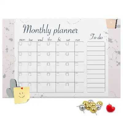 Cork Memo Board Monthly Planner