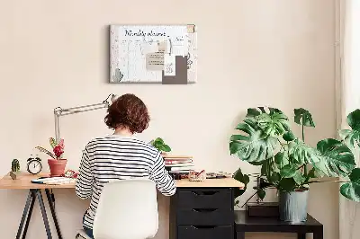 Cork Memo Board Monthly Planner
