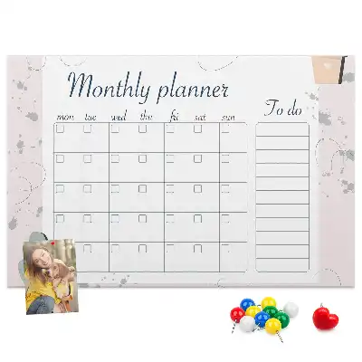 Cork Memo Board Monthly Planner
