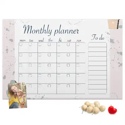 Cork Memo Board Monthly Planner