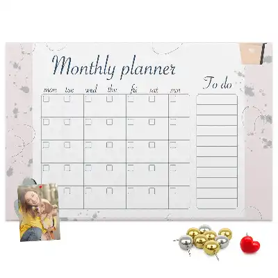Cork Memo Board Monthly Planner