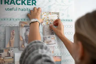 Printed Cork Habit Tracker Memo Board