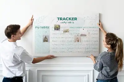 Printed Cork Habit Tracker Memo Board