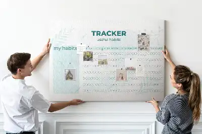 Printed Cork Habit Tracker Memo Board