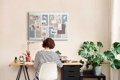 Cat-shaped cork memo board with calendar
