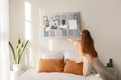 Cat-shaped cork memo board with calendar