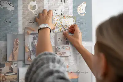 Cat-shaped cork memo board with calendar