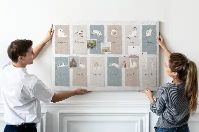 Cat-shaped cork memo board with calendar
