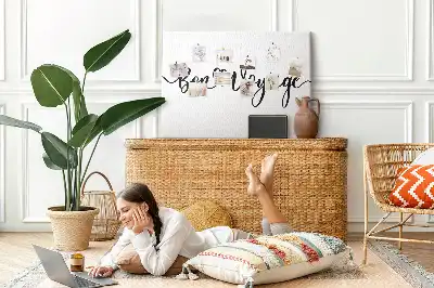 Bon Voyage Printed Cork Memo Board