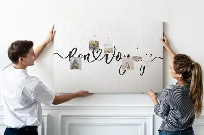 Printed Cork Memo Board Bon voyage lettering