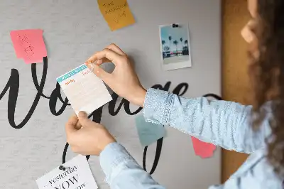 Printed Cork Memo Board Bon voyage lettering