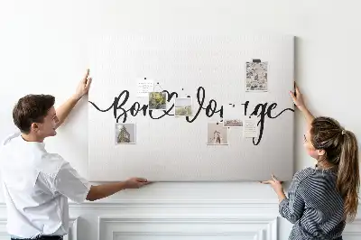 Printed Cork Memo Board Bon voyage lettering