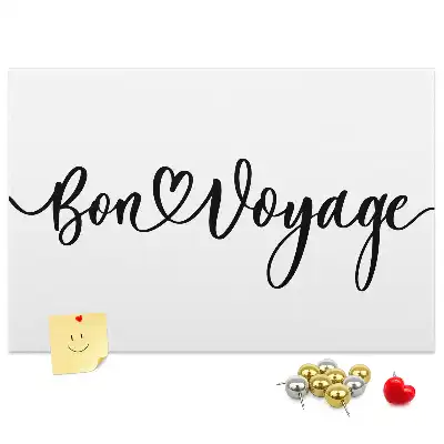 Printed Cork Memo Board Bon voyage lettering