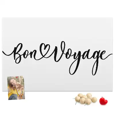 Bon Voyage Printed Cork Memo Board
