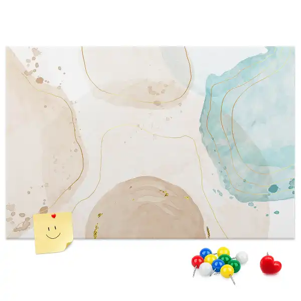 Watercolor Splashes Printed Cork Board