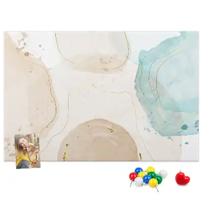 Watercolor Splashes Printed Cork Board