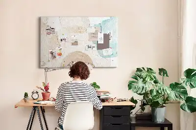 Printed Cork Board Watercolor splashes