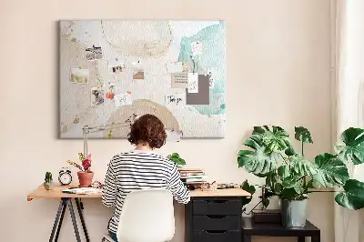 Printed Cork Board Watercolor splashes