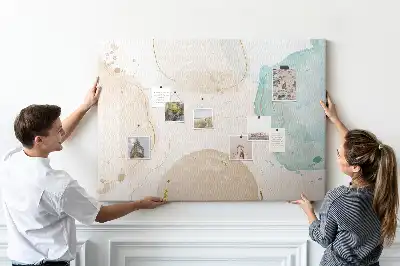Printed Cork Board Watercolor splashes